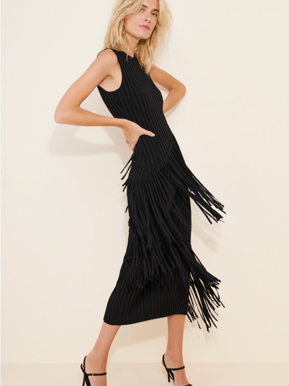 Simon Miller Black Fringe Maxi Dress